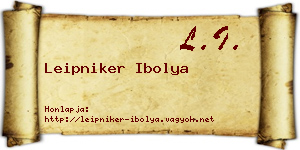 Leipniker Ibolya névjegykártya